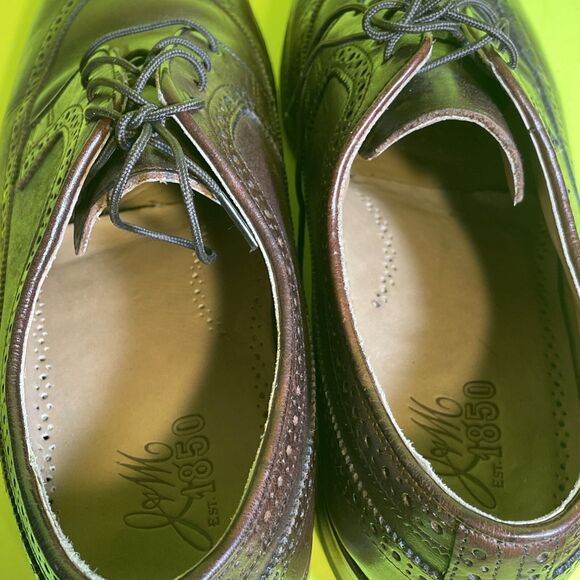 J & M 1850 Mens 10 Brown Wingtip  Shoes Made In India GUC